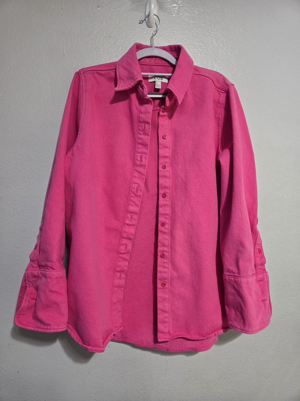 COS Hot Pink Cotton Button-Up Shirt